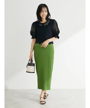 Green Parks ふくれＪＱ　Ｉラインスカート Green