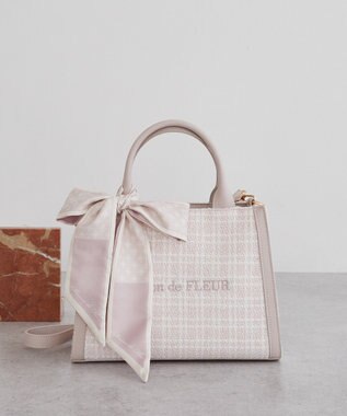 Maison de FLEUR スカーフ付きツイード2Wayトートバッグ
