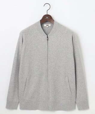 JOSEPH ABBOUD 【チクチクしない/洗える/3シーズン対応】ＳＮＯＷＹボーダー ニットブルゾン ライトグレー系