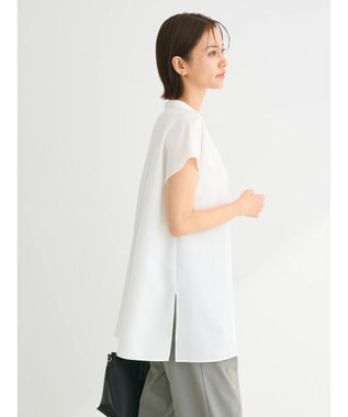 Green Parks 接触冷感　比翼ボタンチュニック Off White
