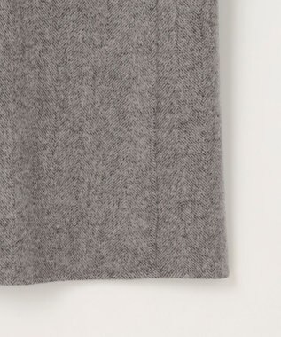 自由区 L ウールリバーロング コート グレーヘリンボン