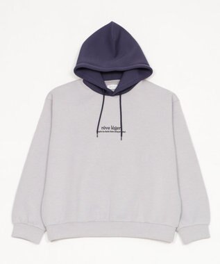 WEGO 【ユニセックス着用ITEM/MLサイズ展開】ワンポイントバイカラープルパーカー ブラック中濃色