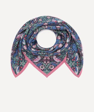 LIBERTY. ストロベリー・シーフ 丹後ちりめん90cm角風呂敷 ピンク