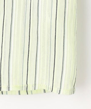 J.PRESS LADIES S 【洗える】ランダムストライプ シアー シャツカラー カットソー ライムストライプ系