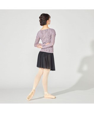 Chacott 【ノーソーイングニット】バレリーナネックジップトップ アッシュグレー