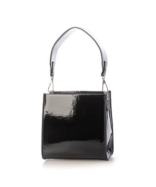 UNBILLION カシュカシュ cachecache / エナメル調ボックスパネルミニショルダー ブラック