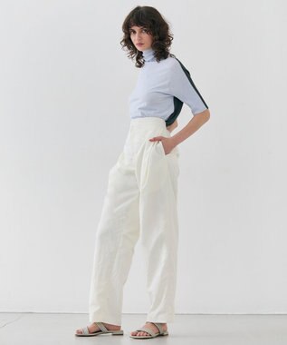 BEIGE， 【洗える】JULIE / シルク混カラーブロックタートルニット Sax×Olive