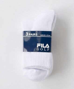 FILA GOLF／marie claire 【FILA GOLF】ジャカードデザイン３Ｐミドルソックス ホワイト
