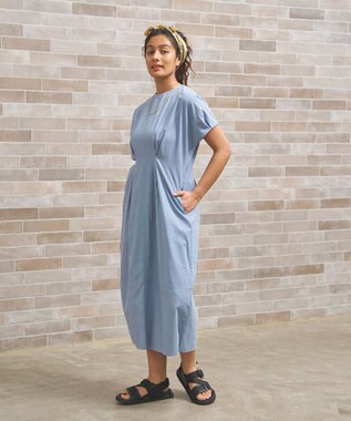 J.PRESS YORK STREET 【WOMEN】リネンライクイージーフィット ワンピース ダルブルー系