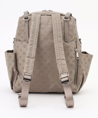 Y'SACCS ドットジャガードポーチ付きリュックサック ライトグレー