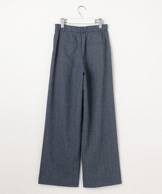 自由区 L 【セットアップ対応】ソフトリネンダンガリーワイド パンツ ネイビー