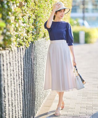 ANY SIS 【接触冷感】美人 ボリュームスリーブ カットソー ダークブルー