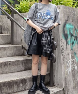 WEGO 【綿100%】ヴィンテージウォッシュグラフィックTシャツ 柄6