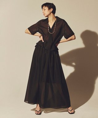 uncrave シアー オーガンジー ショート シャツ ブラック