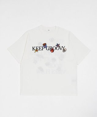 WEGO 【ユニセックス着用ITEM/機能T】接触冷感モチーフ刺繍グラフィックT（SS） ホワイト