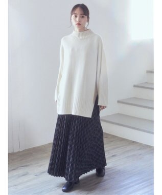 earth music&ecology すきな丈プリーツスカート Check Black