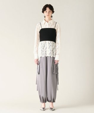 GRACE CONTINENTAL ニットライクレースビスチェ ブラック