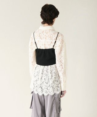 GRACE CONTINENTAL ニットライクレースビスチェ ブラック