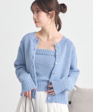 earth music&ecology 【セット2点】SET2点フラワースパンコールカーデ＋ビスチェ