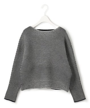 ICB L 【洗える】 ソフトカシミヤミックス ドルマンスリーブニット ブラック系