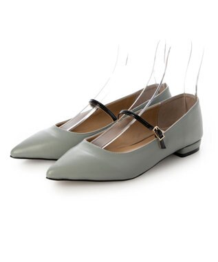 MODE ET JACOMO <carino>【レイン対応】配色ベルトメリージェーン グレー