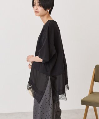 AMERICAN HOLIC レースドッキングＴシャツ Black