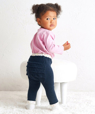 MIKI HOUSE HOT BISCUITS 【70-100cm】 おしりフリル 9分丈ベビースパッツ