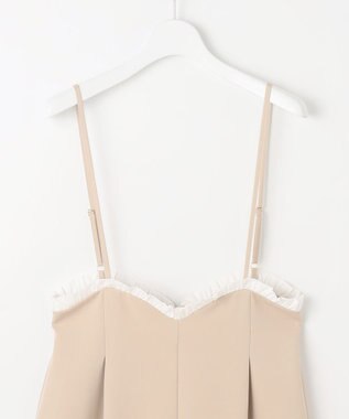 Feroux フリルデザイン・サス付きパンツ ベージュ系