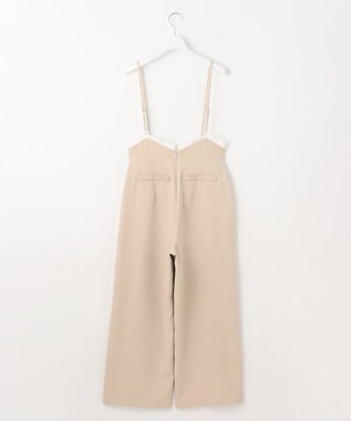 Feroux フリルデザイン・サス付きパンツ ベージュ系