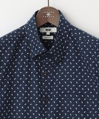 JOSEPH ABBOUD 【オーガニックコットン】フランネルペイズリー柄プリント シャツ ネイビー系5