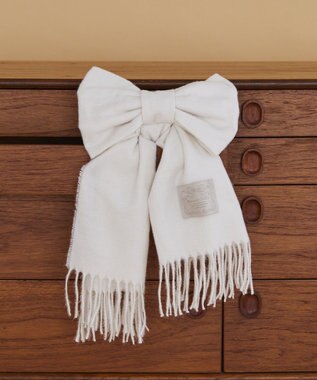 Maison de FLEUR リボン付きストール Ivory