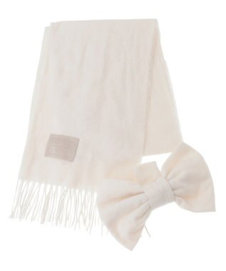 Maison de FLEUR リボン付きストール Ivory