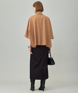 ICB 【洗える】T/Wブロード ボウタイブラウス キャメル系