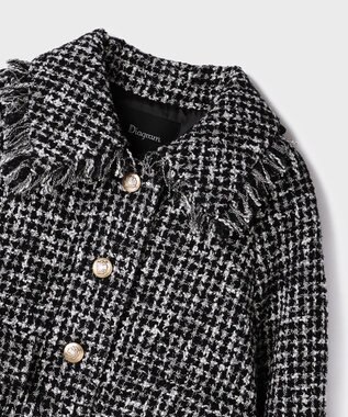 GRACE CONTINENTAL パディングツイードジャケット ブラック