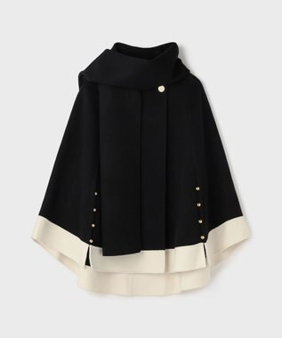 GRACE CONTINENTAL ストール付リバーケープ ブラック