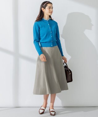 組曲 【5色展開・後ろゴム仕様】カラータフタ スカート ライトグレー系