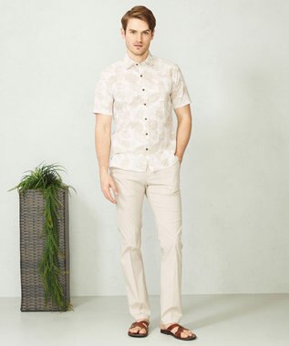 JOSEPH ABBOUD リヨセルリーフ 半袖シャツ ホワイト系5