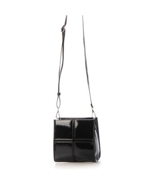 UNBILLION カシュカシュ cachecache / エナメル調ボックスパネルミニショルダー ブラック