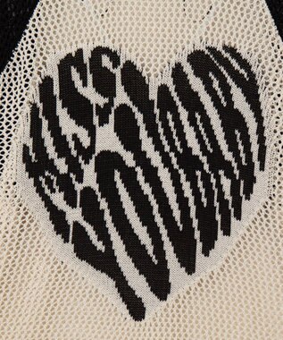 WEGO ハートロゴビッグメッシュニットT ブラック