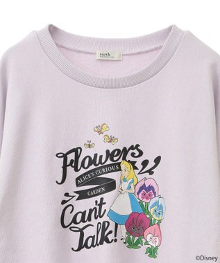 earth music&ecology ふしぎの国のアリス／ショート丈スウェット Purple