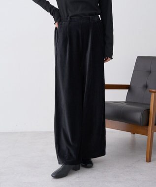 earth music&ecology コーデュロイタックパンツ Black