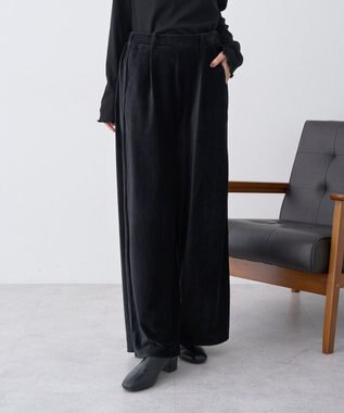 earth music&ecology コーデュロイタックパンツ Black