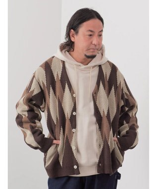 CRAFT STANDARD BOUTIQUE 【男女兼用】アーガイル柄カーディガン Dark Brown