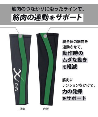 CW-X 【UNISEX】 CW-X アームサポーター 【右腕用】 腕全体の筋肉を連動 肘の負担を軽減 ストレッチ性(本体) ユニセックス BCR001 /ワコール ブラックスペシャル