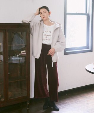 earth music&ecology コーデュロイタックパンツ Bordeaux