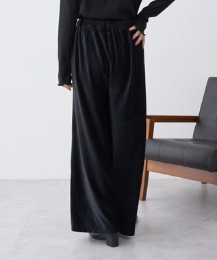 earth music&ecology コーデュロイタックパンツ Black
