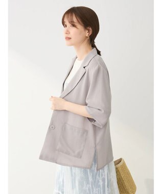 Green Parks 接触冷感　５分袖ジャケット Light Gray