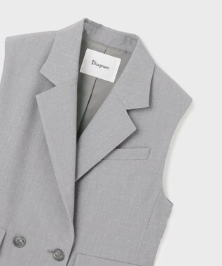 GRACE CONTINENTAL イレヘムビジュージレジャケット グレー