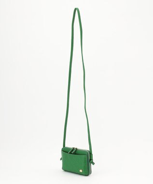 LA BAGAGERIE 【レザー×ステッチ】スクエアマルチポシェット グリーン