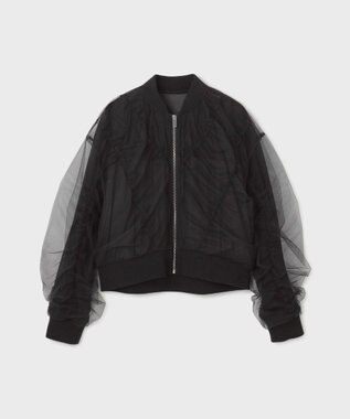 GRACE CONTINENTAL チュールギャザーブルゾン ブラック